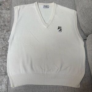THE DISNEY CO.Cream V-Neck Golf Sweater Vest with Embroidered Mickey Mouse SZ XL